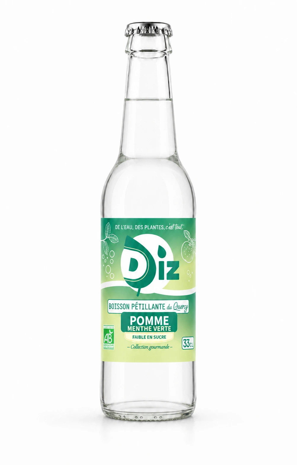 Bouteille DIZ Pomme Menthe, 33 cl