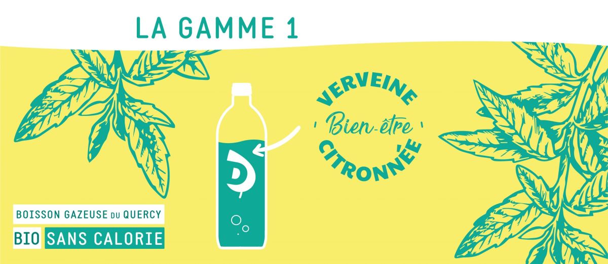 Boisson gazeuse du Quercy Bio Sans calorie Verveine citronnée Bien-être
